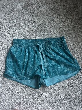 Patagonia Teal Floral Active Shorts